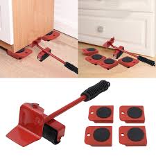 Furniture Lifter Easy to Move Slider 5 Piece Mobile Tool Set, Heavy Furniture Appliance Moving and Lifting System