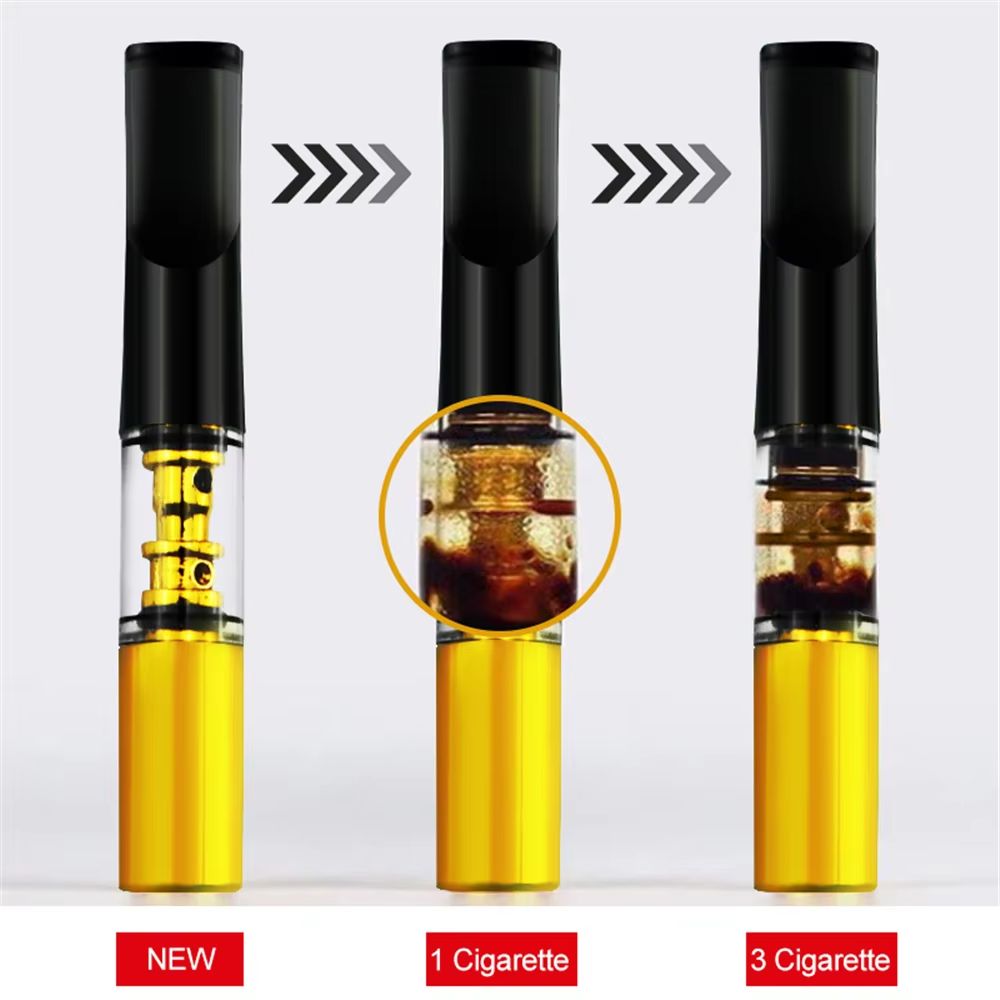 Pack Of 2 - Mini Filtration Tobacco Tar Filter Cleanable Microfilter Cigarette Holder Recyclable Smoke Mouthpiece Filtration Smoking Gadgets