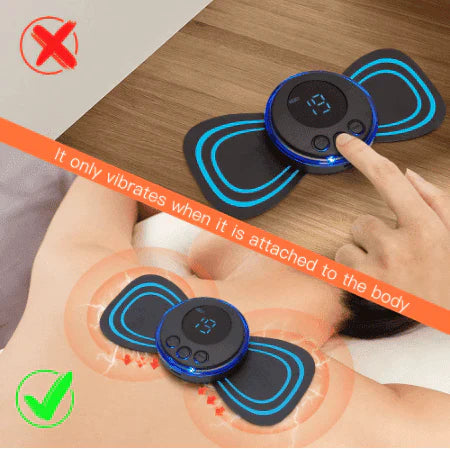 EMS Butterfly Neck Rechargeable Massager Electric Neck Massage EMS Cervical Vertebra Massage Patch for Muscle Pain Relief